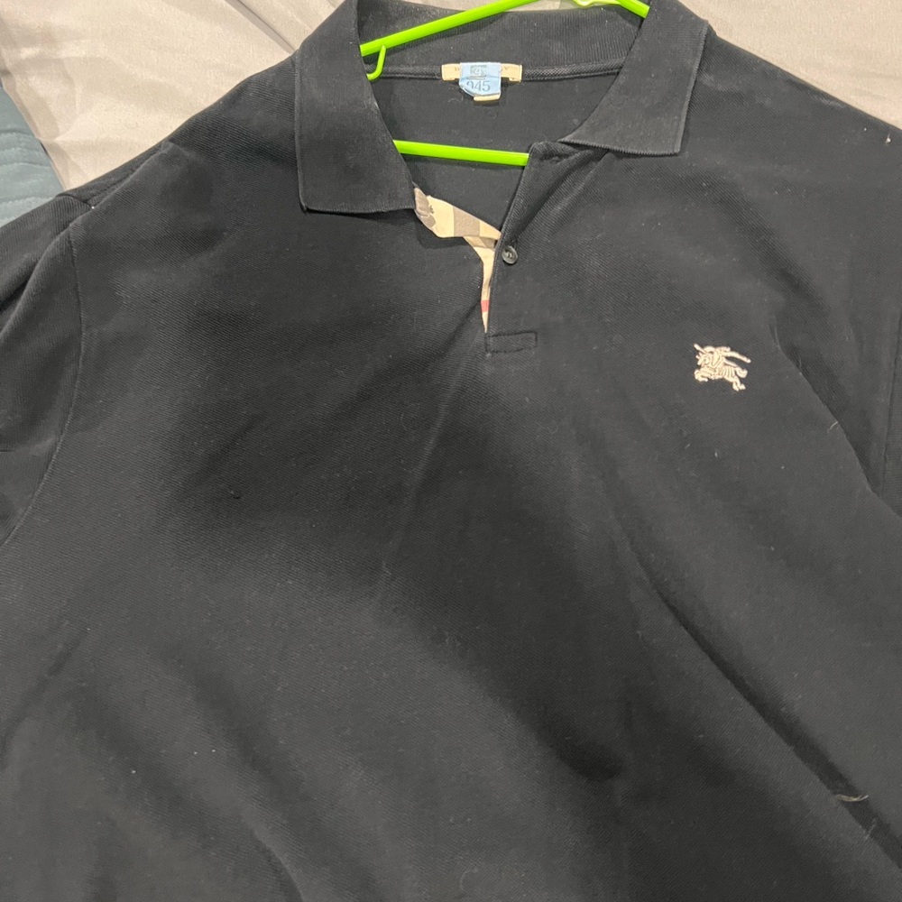 Burberry Black Polo Shirt with Logo